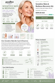 Load image into Gallery viewer, Goodbye Wrinkles : Sensitive Skin &amp; Redness Skincare Kit
